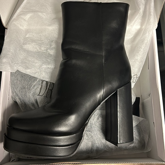 DREAM PAIRS Women's Platform Ankle Boot High Chunky Heels Square Toe Booties - Picture 4 of 4